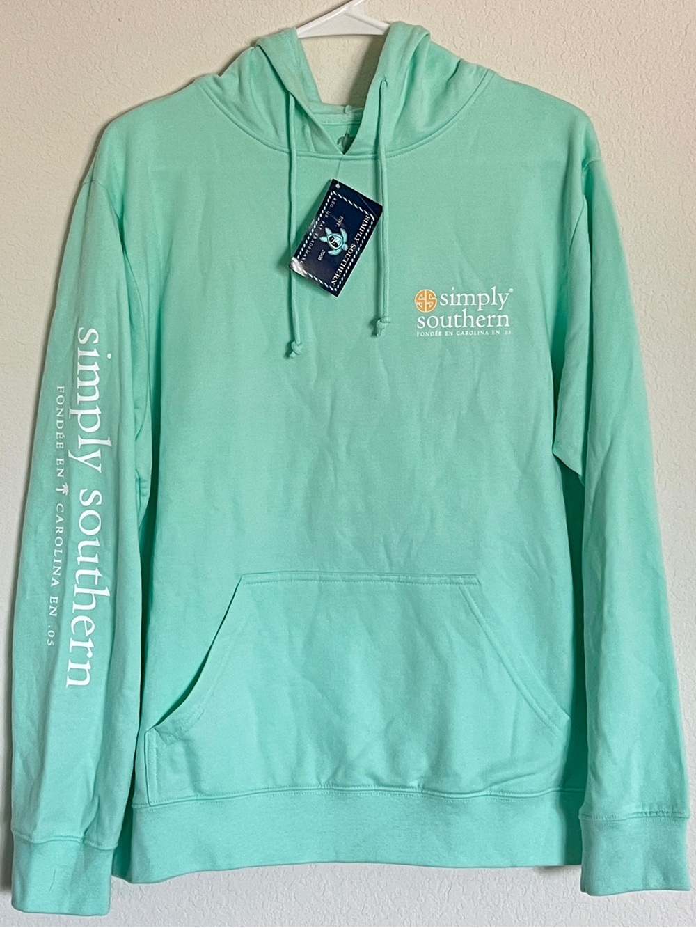Simply Southern Mint Green Aqua Sun Chaser Hoodie Sweatshirt Ladies Medium